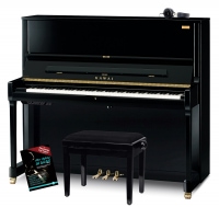 Kawai Aures 2 K-500 E/P Klavier Schwarz Hochglanz Set