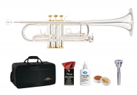 Set de luxe de trompette en ut argenté Lechgold CTR-18S