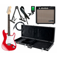 Shaman Element Series STX-100R Guitare électrique Rouge Set Complet