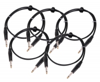 Pronomic Stage INST-0,5 cable de clavija jack 0,5 m negro, Set de 5x