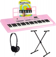 Teclado piano inalámbrico McGrey 6170 PK Pink Set con soporte y auriculares