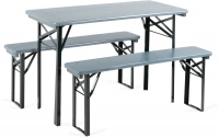 Stagecaptain Hirschgarten beer table and bench set ideal for balcony 117 cm Grey