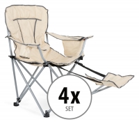 Stagecaptain CSF-600 Nick Camping Chair with Footrest 4x Set