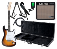 Shaman Element Series STX-100VS Guitarra eléctrica negra Set completo