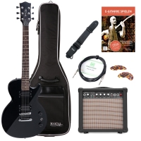 Rocktile L-100 BL Guitarra eléctrica negra Starter SET