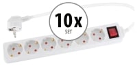 Stagecaptain PSSH-6 Power Strip with Switch, white set of 10