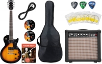 Shaman Element Series SCX-100VS Elektrische gitaar vintage sunburst, Pack met accessoires en versterker