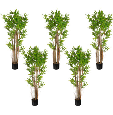 joycraft BA-160 Planta Artificial Árbol de Bambú set de 5 unidades