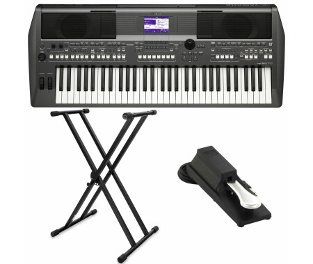 SET Tastatură Yamaha PSR-S670, inclusiv suport pentru tastatură + pedală 