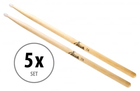5 Paar XDrum Schlagzeug Sticks 7A Nylon Tip