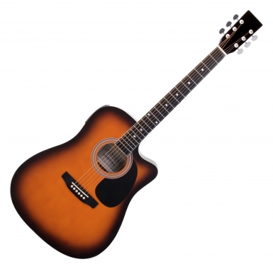 Classic Cantabile WS-10SB-CE Guitare Folk Sunburst Avec Micro