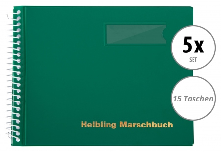 Helbling BMG15 Marschbuch grün 15 Taschen 5x Set