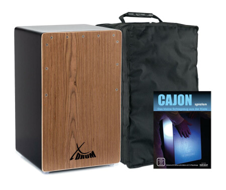 Cajon Drum Percussion Box Walnut Veneer Built-In Bass Port.