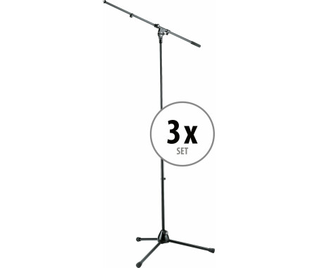 K&M 210/2 Mikrofonstativ Schwarz 3x Set