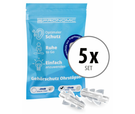 Pronomic E25 Gehörschutz Ohrstöpsel 25dB 5x Set