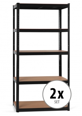 2x Set Stagecaptain HR-175 BK Heavyrack étagère de hangar planche en bois Noir