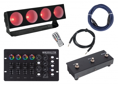 Eurolite LED CBB-4 COB RGB Lichtanlage mit DMX Foot Controller Set