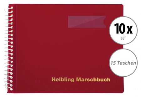 Helbling BMR15 Marschbuch rot 15 Taschen 10x Set