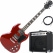 Rocktile Pro S-Red E-Gitarre Heritage Cherry AK20GR Set