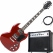 Rocktile Pro S-Red E-Gitarre Heritage Cherry AK30A Set