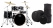 Mapex Venus Stage Drumkit Black Galaxy Sparkle Taschen Set