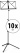 10x Set Classic Cantabile 100 muziekstandaard Medium Zwart