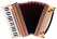 Alpenklang Pro accordeon III 96 steirische toetsen, elzenhout met rood inlegwerk in de bekleding