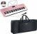 McGrey LK-6120-MIC Leuchttasten-Keyboard mit Mikrofon pink Taschen Set