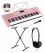 McGrey LK-6120-MIC Leuchttasten-Keyboard mit Mikrofon Set inkl. Ständer und Kopfhörer Pink