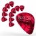Rocktile Red Pick/plectros 12x Pack heavy