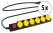 Stagecaptain OPSS-6 Regleta de enchufes de exterior IP44 de 6 vías con interruptor, SET de 5