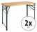 2x Set Stagecaptain BBT-119 Hirschgarten table de jardin 119 cm naturel