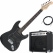 Rocktile Pro ST60-BK E-Gitarre All Black AK20GR Set