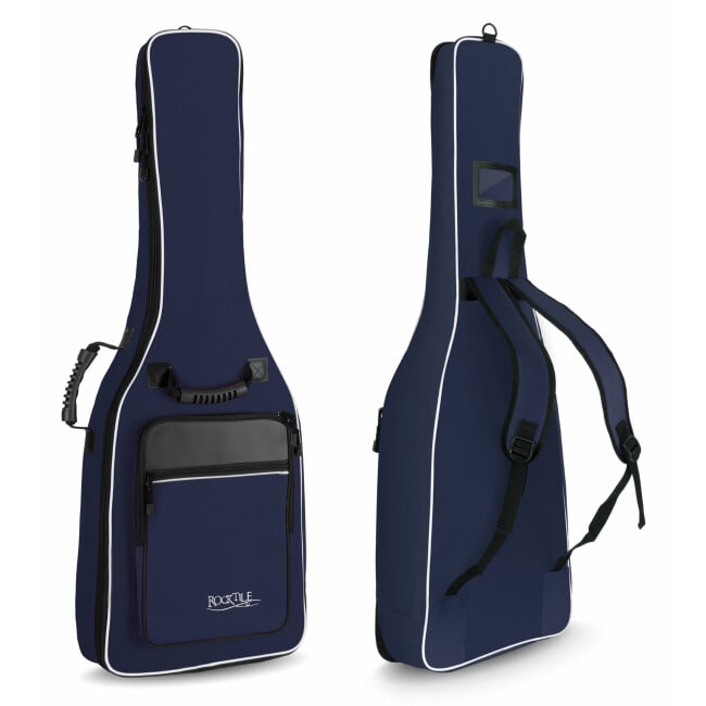 Rocktile Klassik-Gitarrentasche 3/4 & 7/8 - gepolstert mit Rucksackgarnitur Blau Abbildung 1