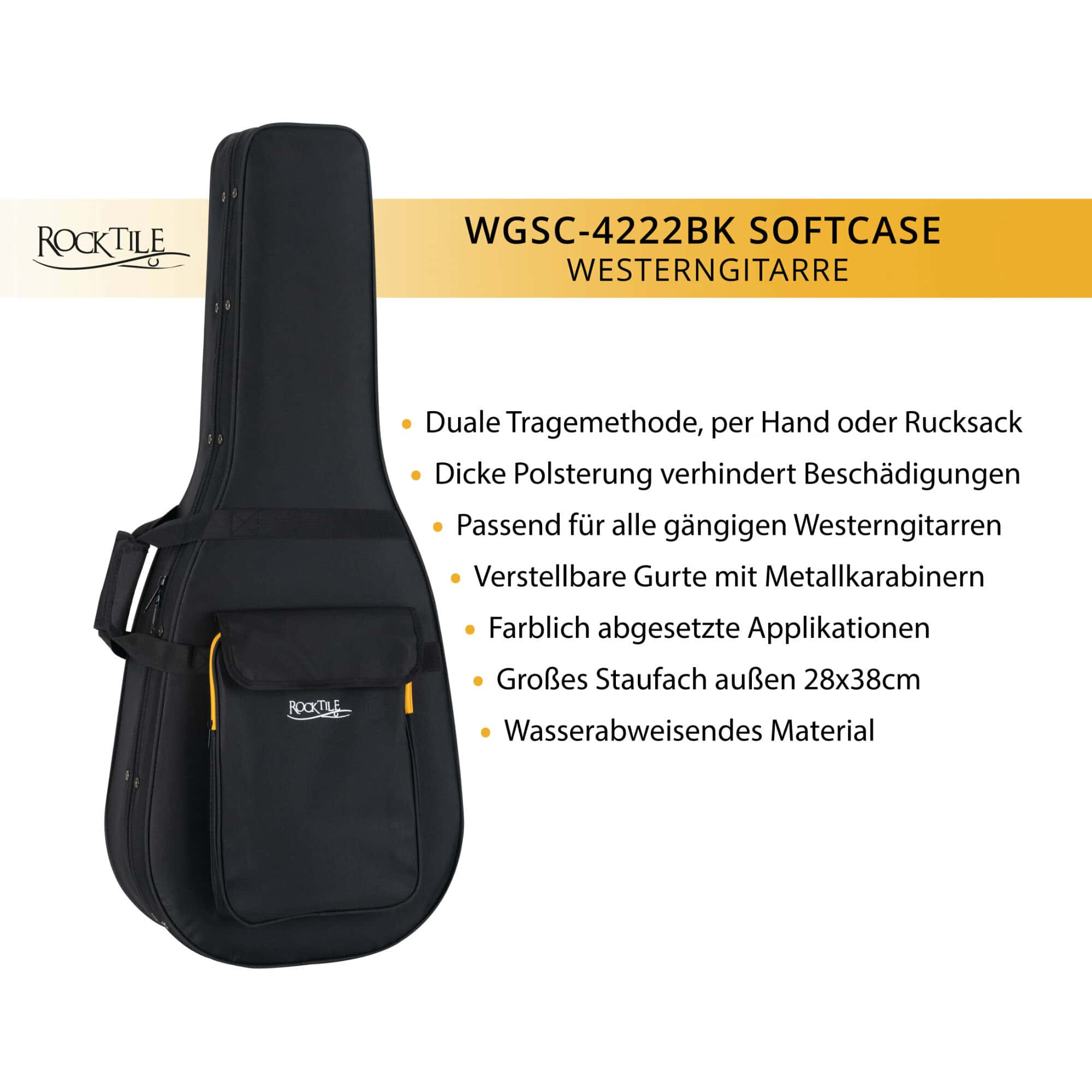 Rocktile WGSC-4222BK Softcase Westerngitarre Abbildung 2