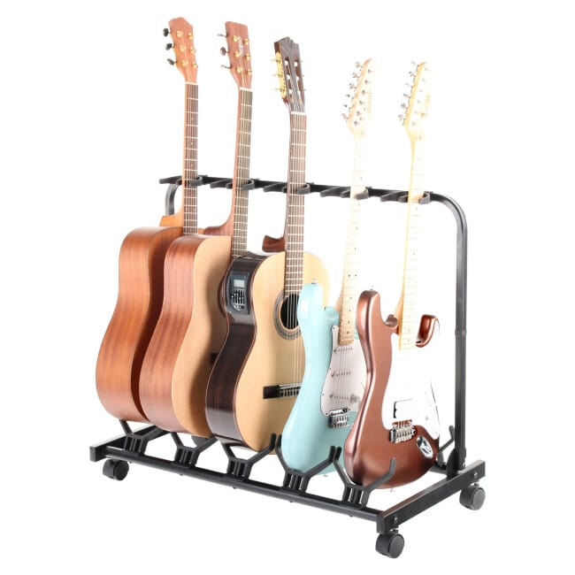 Rocktile Multistand 5-fach Gitarrenständer mit Rollen für E/A-Gitarre Abbildung 3