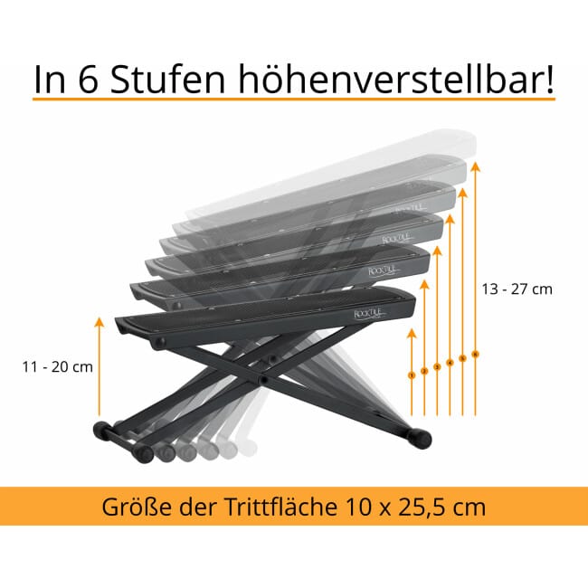 Rocktile Gitarrenfußbank schwarz Abbildung 3