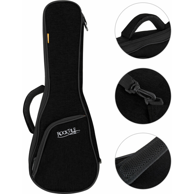 Rocktile Tasche für Sopran-Ukulele Schwarz/Orange Abbildung 3