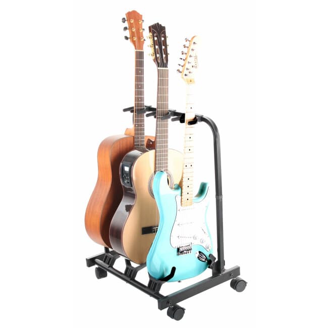 Rocktile Multistand 3-fach Gitarrenständer mit Rollen für E/A-Gitarre Abbildung 3