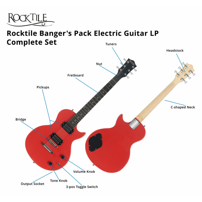 Rocktile Banger's Pack Single Cut E-Gitarren Set, 7-teilig Red Abbildung 4