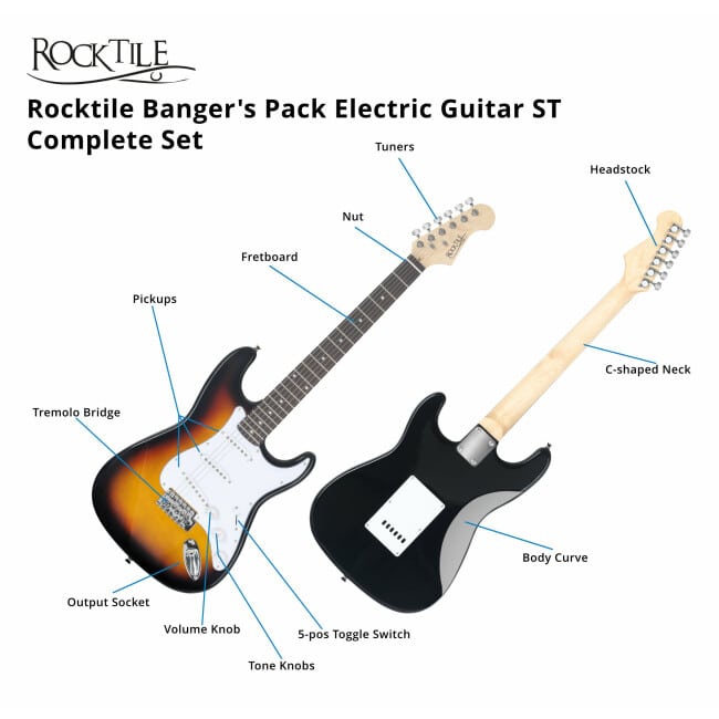 Rocktile Banger's Pack E-Gitarren Set, 8-teilig Sunburst Abbildung 4