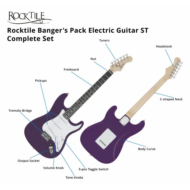 Rocktile Banger's Pack E-Gitarren Set, 8-teilig Purple Abbildung 4