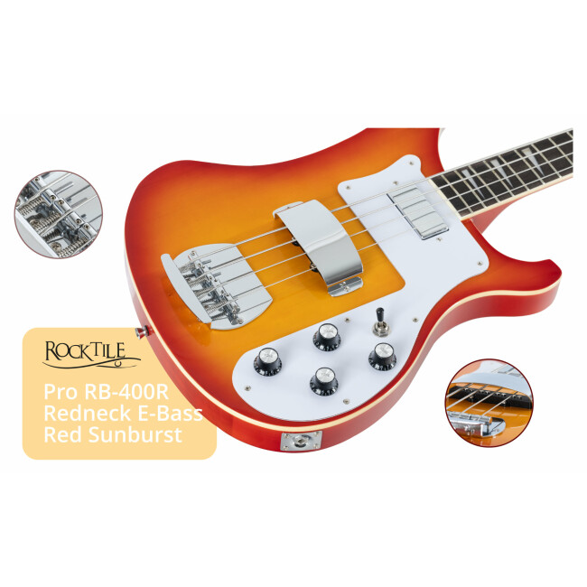 Rocktile Pro RB-400R Redneck E-Bass Red Sunburst Abbildung 5