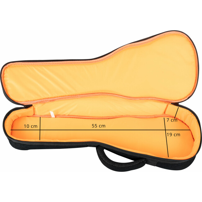 Rocktile Tasche für Sopran-Ukulele Schwarz/Orange Abbildung 5