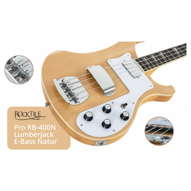 Rocktile Pro RB-400N Lumberjack E-Bass natur Abbildung 5