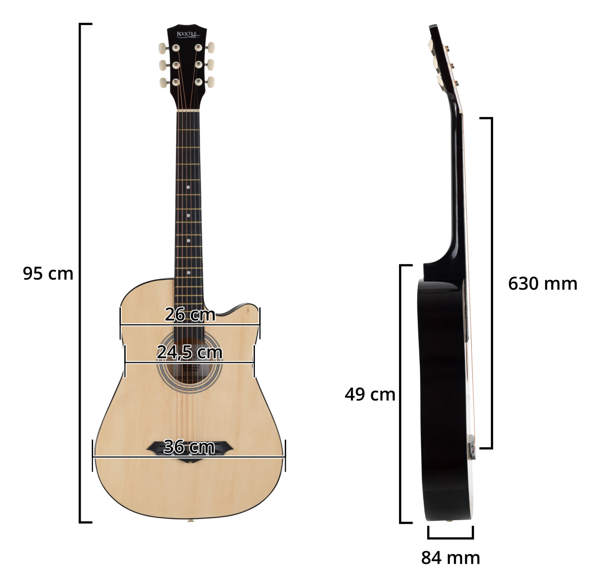 Rocktile WSD-5C-NT Slim Line Westerngitarren Set Natural Abbildung 6