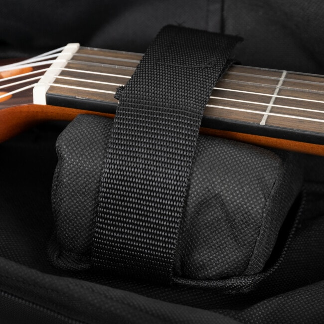 Rocktile Klassik-Gitarrentasche - gepolstert mit Rucksackgarnitur Schwarz Abbildung 6