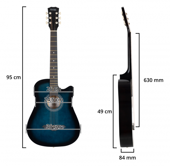 Rocktile WSD-5C-BUB Slim Line Westerngitarren Set Blueburst Abbildung 6