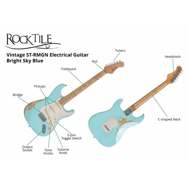 Rocktile Vinstage ST-RMGN E-Gitarre Bright Sky Blue Abbildung 7