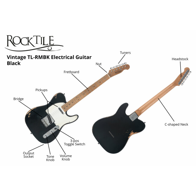 Rocktile Vinstage TL-RMBK E-Gitarre Black Abbildung 7